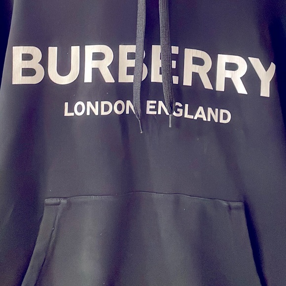 Authentic Men’s Burberry Logo Print Cotton Hoodie - Picture 3 of 5
